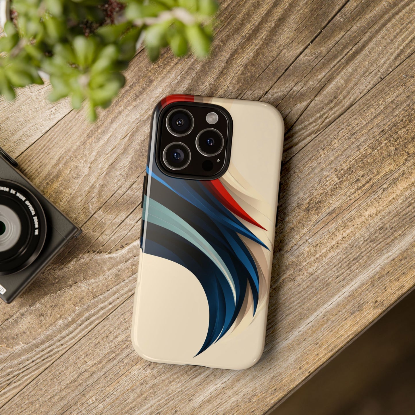 Crimson Flow – Abstract Motion Phone Case for iPhone, Samsung & Pixel