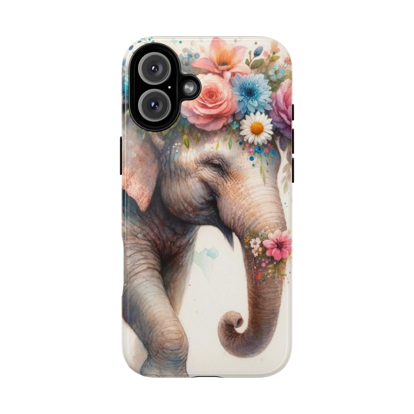 Joyful Floral Elephant Mobile Cover – Whimsical Watercolor Art