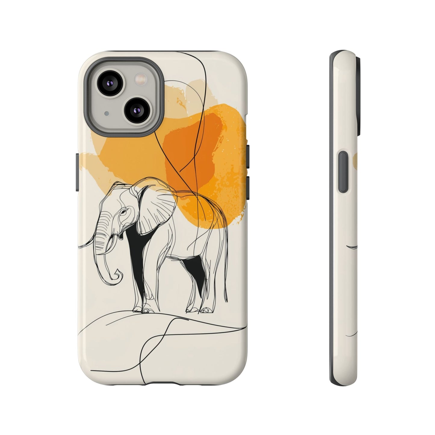 Grace in Strength: Abstract Elephant Sketch Phone Case for iPhone, Samsung & Pixel