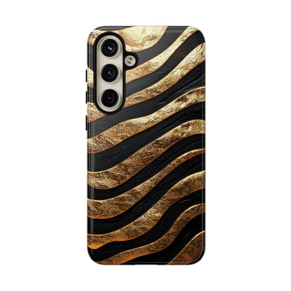 Luxury Black & Gold Zebra Stripes Phone Case for iPhone, Samsung & Google Pixel