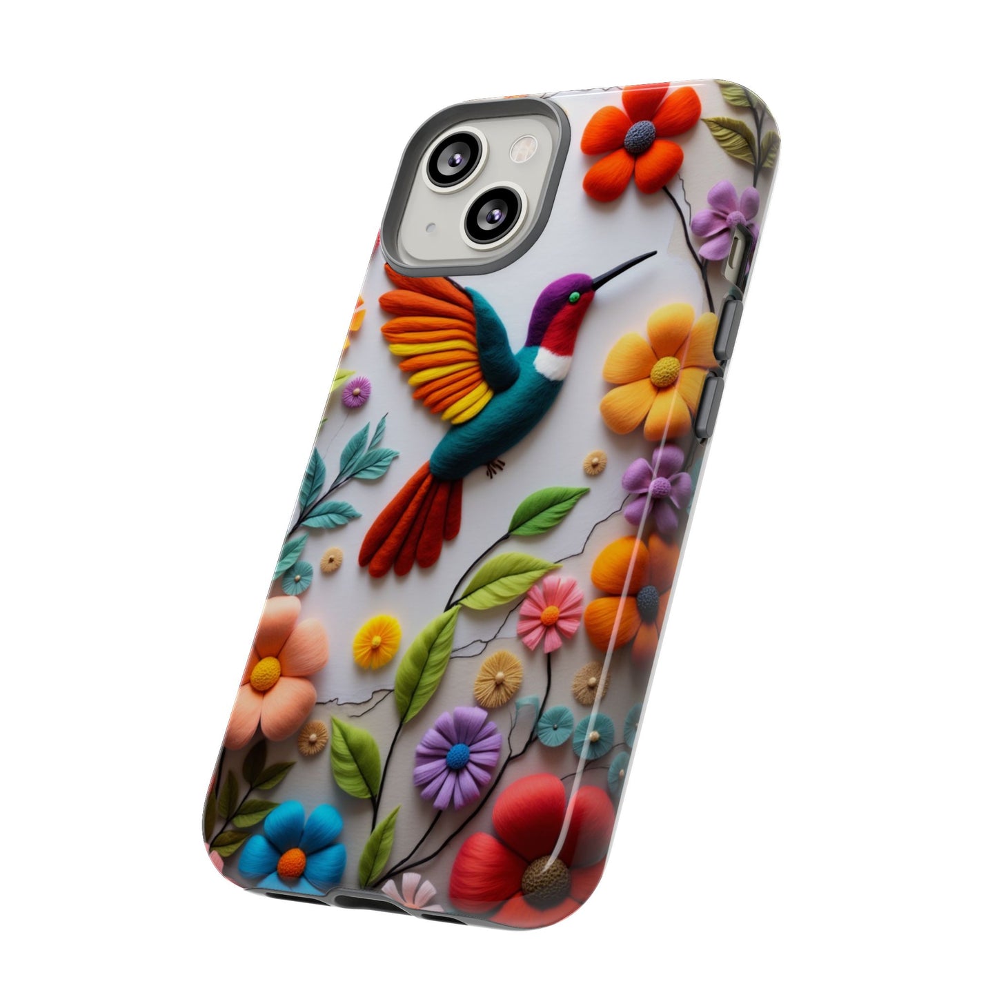 Embroidered Hummingbird with Floral Design | Nature's Elegant Stitch