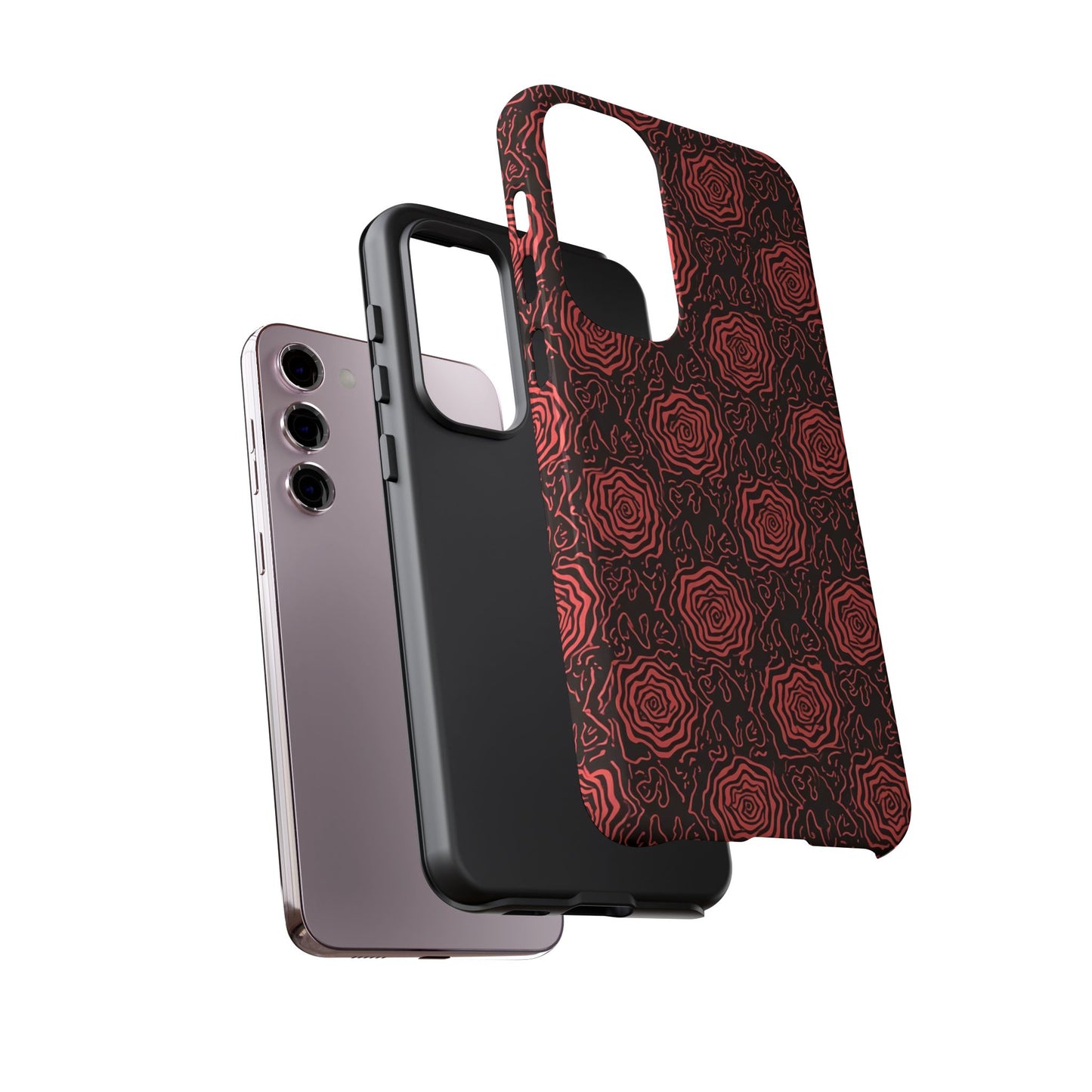Red roses abstract geometric seamless pattern design