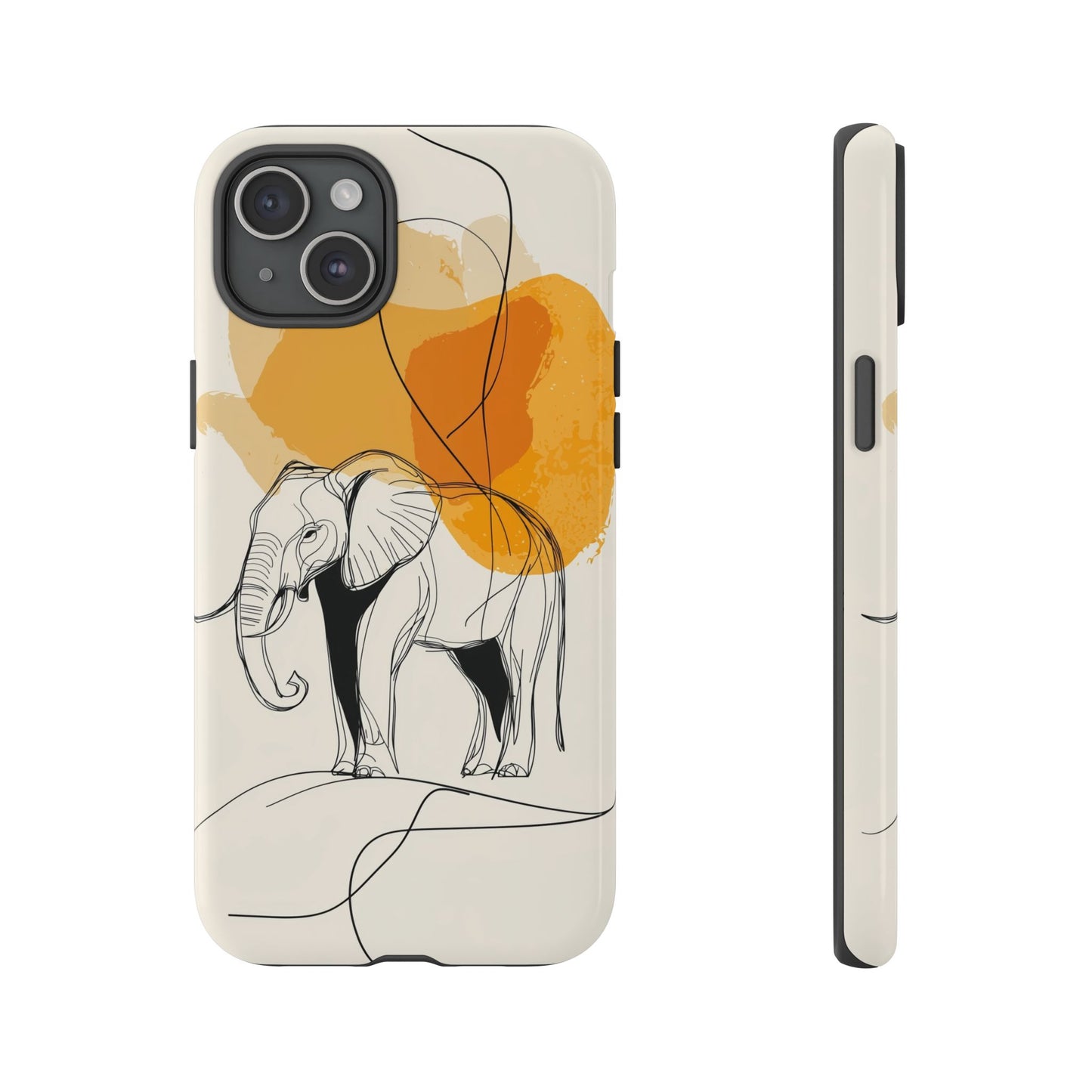 Grace in Strength: Abstract Elephant Sketch Phone Case for iPhone, Samsung & Pixel