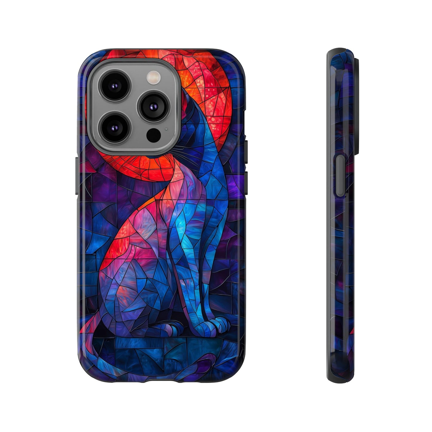 Mystic Paws – Stained Glass Cat Phone Case for iPhone, Samsung & Pixel