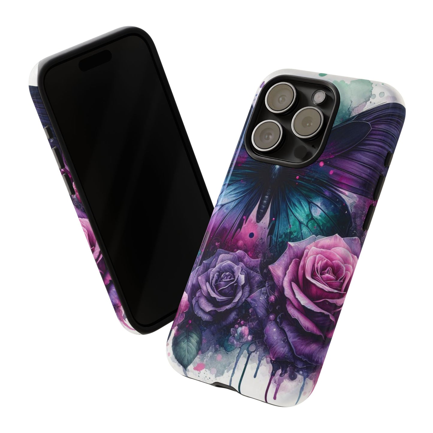 Mystic Bloom – Vibrant Butterfly & Rose Art Mobile Cover