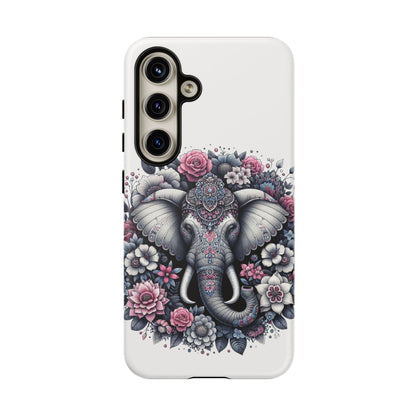 Ornate Floral Elephant Mobile Cover – Elegant Bohemian Art