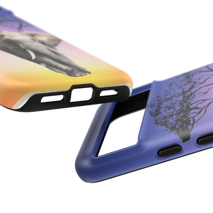 Surreal Elephant Tree Mobile Cover – Dreamy Sunset Fantasy
