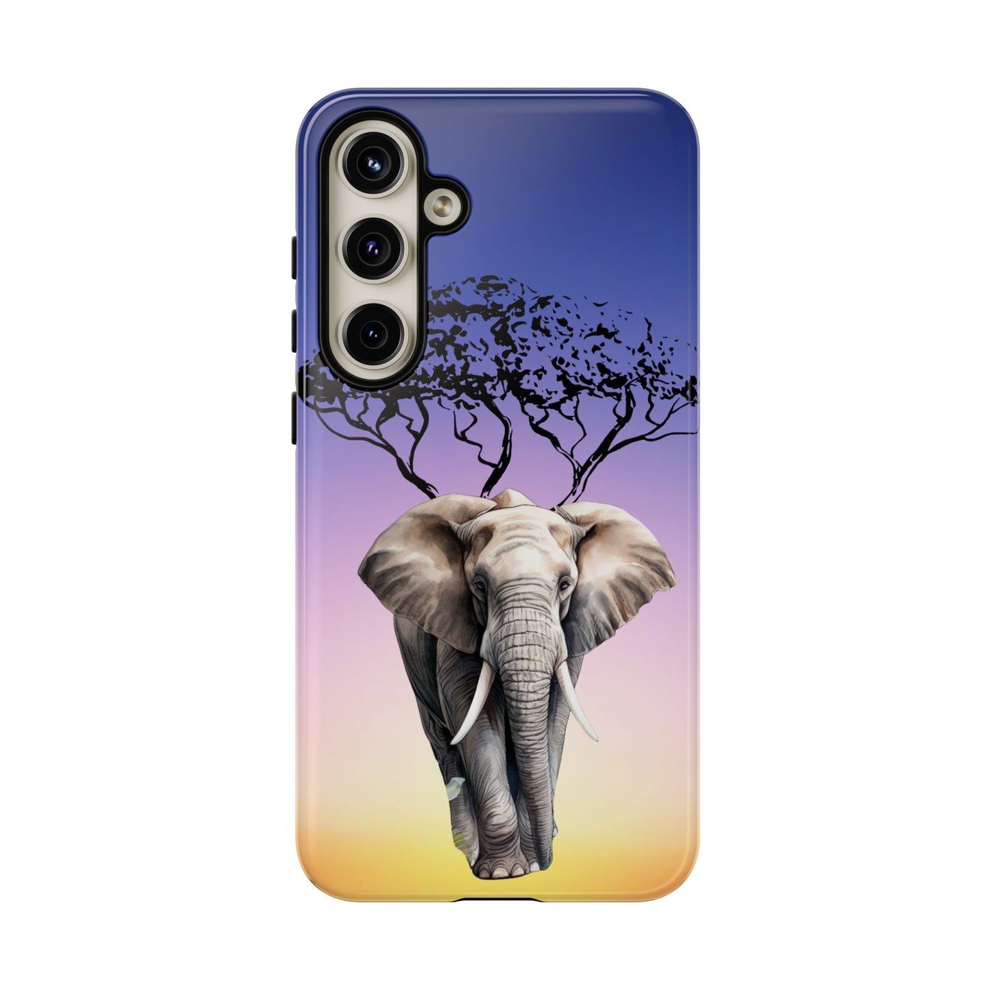Surreal Elephant Tree Mobile Cover – Dreamy Sunset Fantasy