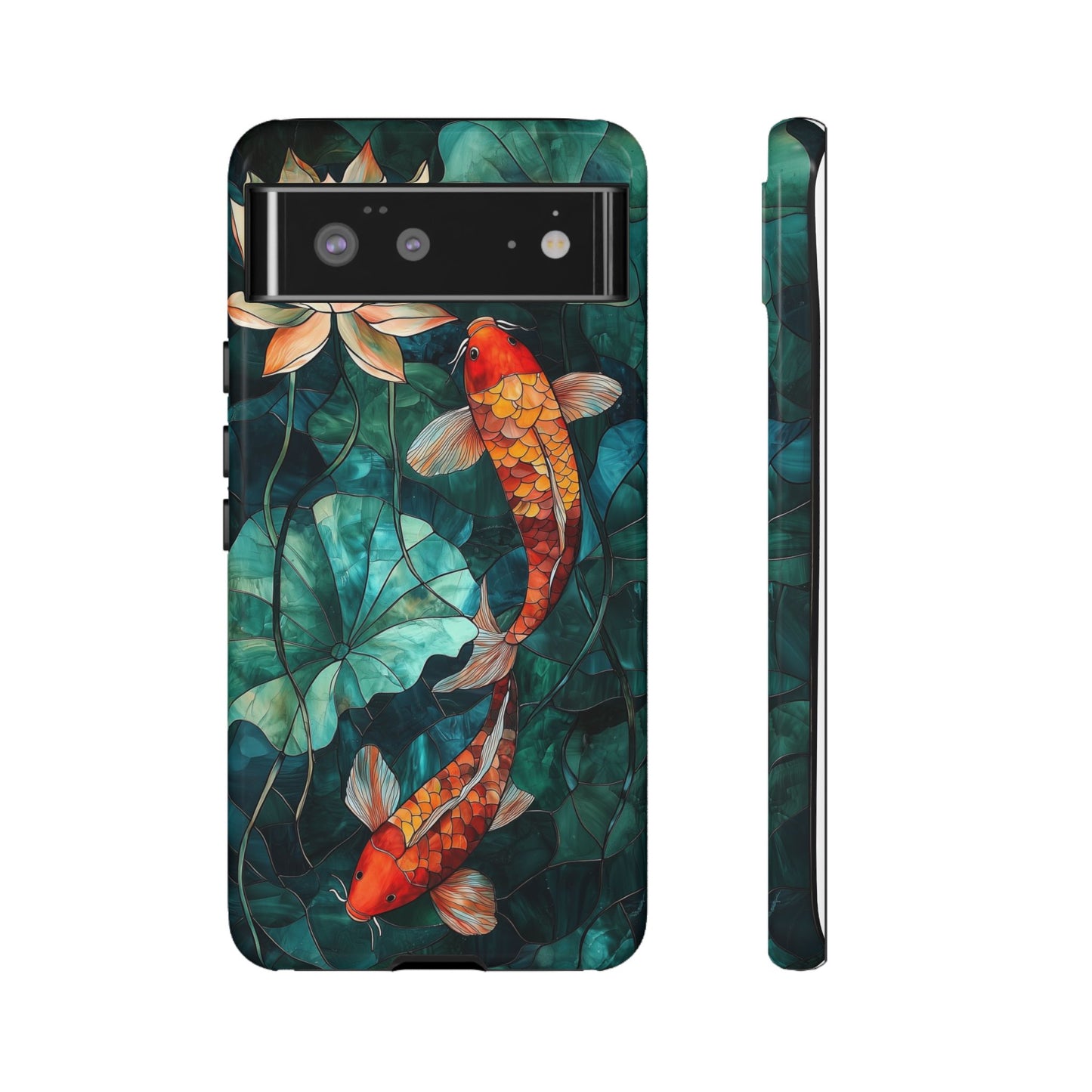 Lotus Serenity" – Koi Pond Stained Glass Case or iPhone, Samsung & Pixel