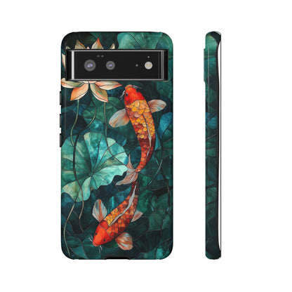 Lotus Serenity" – Koi Pond Stained Glass Case or iPhone, Samsung & Pixel