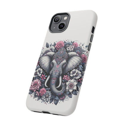 Ornate Floral Elephant Mobile Cover – Elegant Bohemian Art
