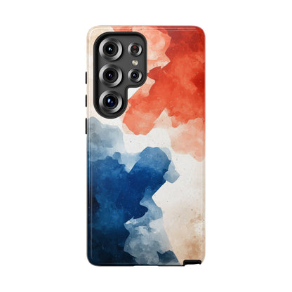 Crimson & Cobalt – Abstract Watercolor Splash Phone Case for iPhone, Google Pixel, Samsung