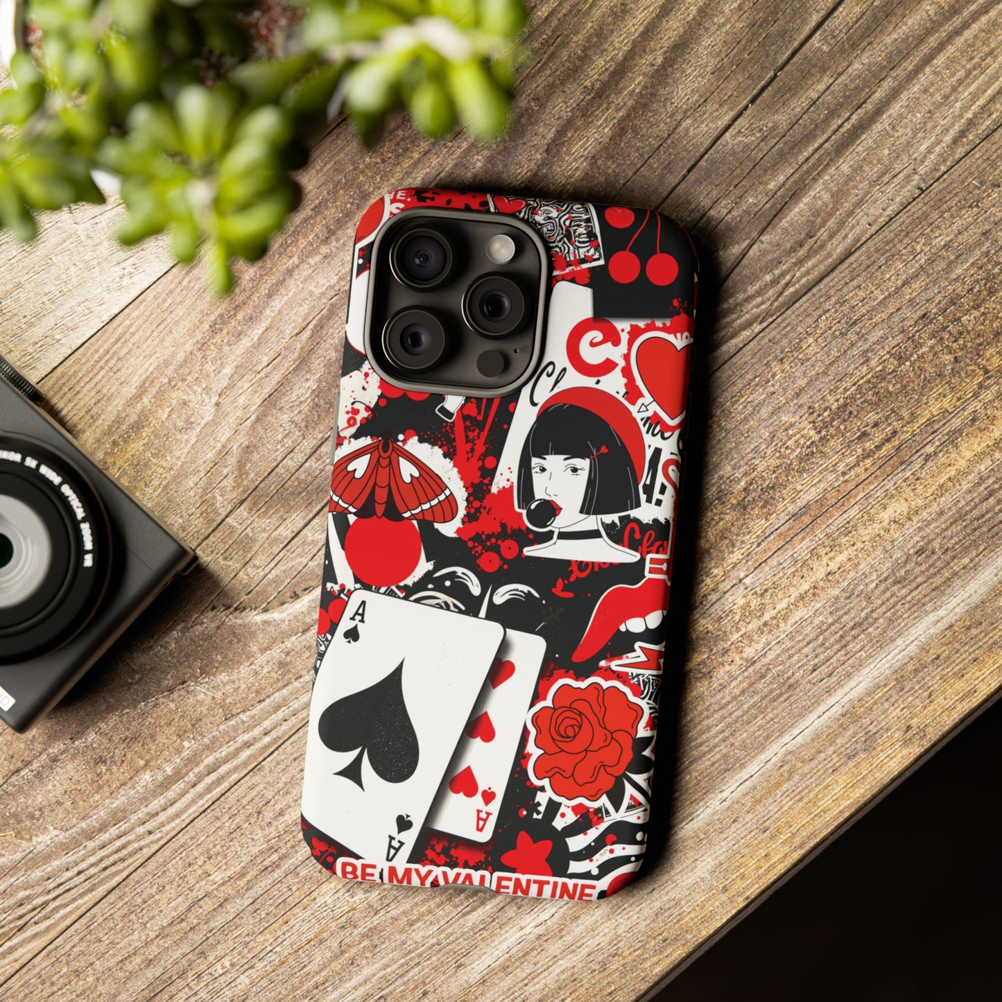 Bold Red & Black Ace Card Phone Case
