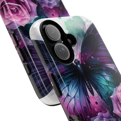 Mystic Bloom – Vibrant Butterfly & Rose Art Mobile Cover