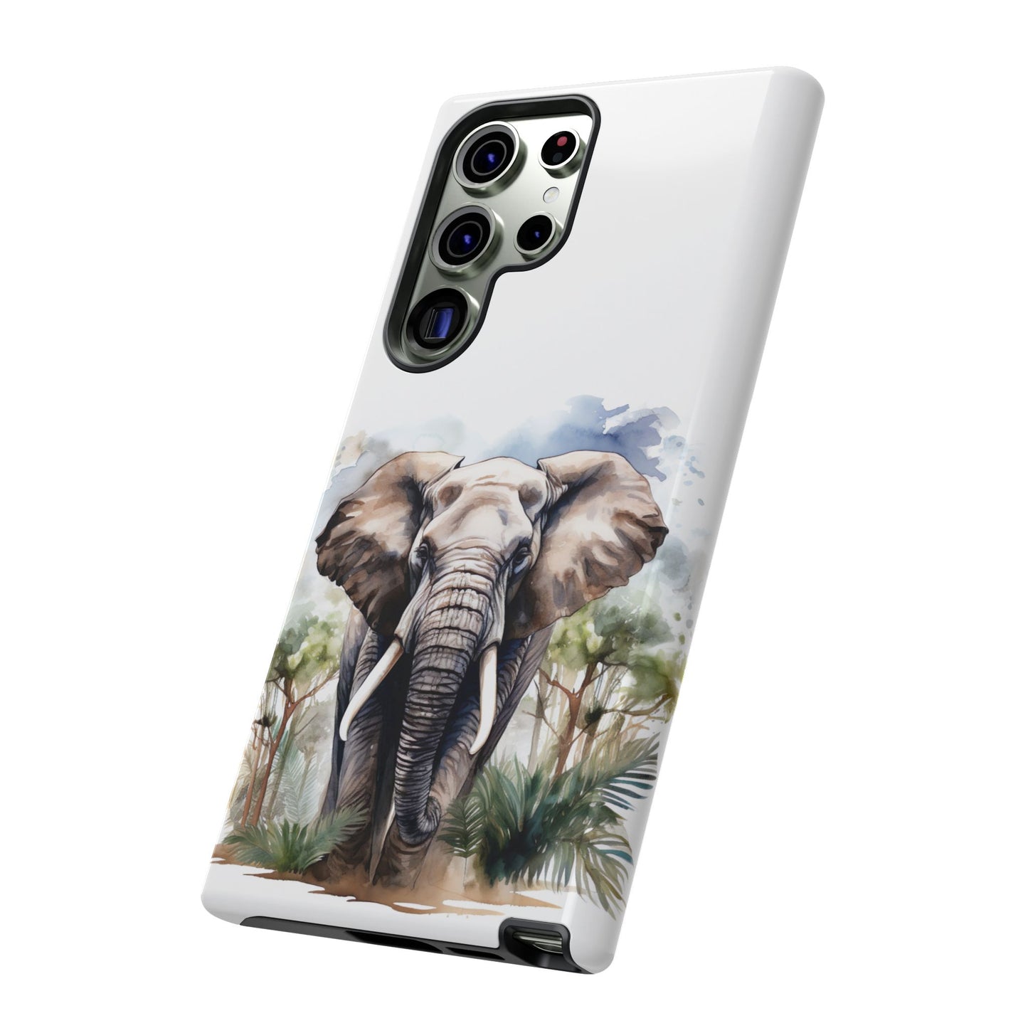 Majestic Watercolor Elephant Mobile Cover – Artistic Wildlife Design