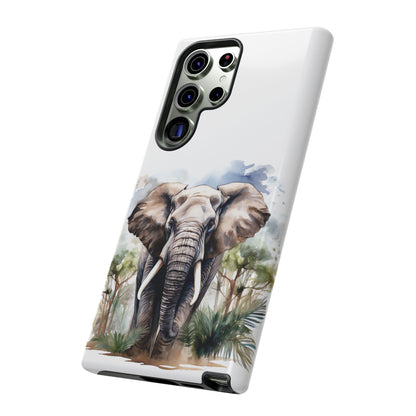 Majestic Watercolor Elephant Mobile Cover – Artistic Wildlife Design