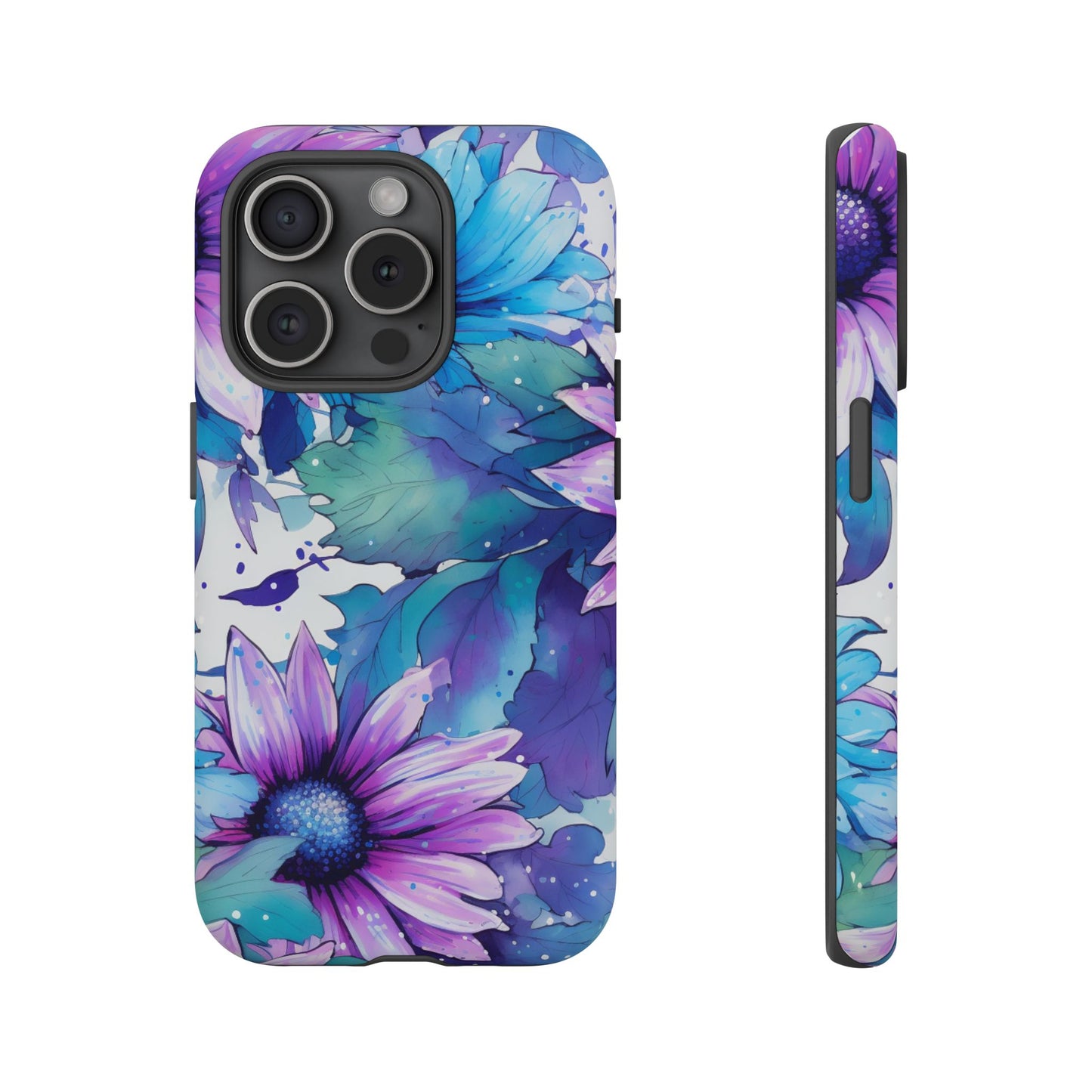 Dreamy Blue & Purple Floral Watercolor Mobile Case