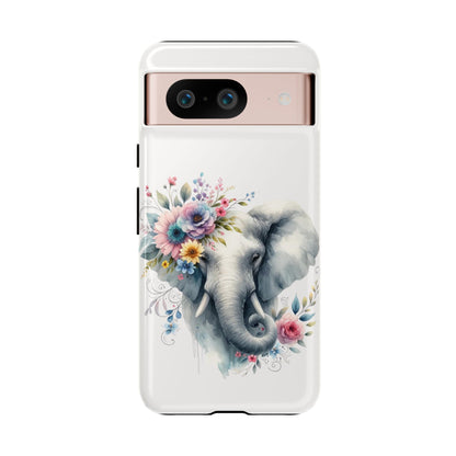 Floral Elephant Mobile Cover – Elegant Watercolor Art
