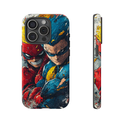 Comic Clash: Superhero Duo | Action, Power, Justice, Heroes, Manga Style Phone Case for iPhone, Samsung & Pixel