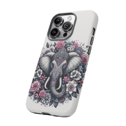 Ornate Floral Elephant Mobile Cover – Elegant Bohemian Art