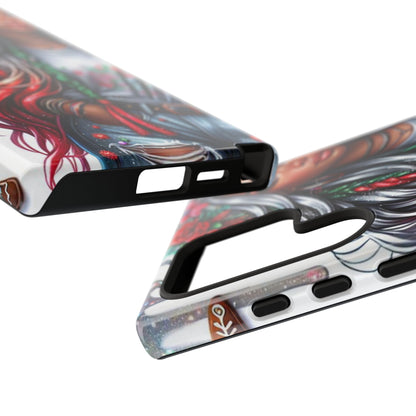 Festive Boho Queen – Holiday Glow & Candy Cane Braids Mobile Cover