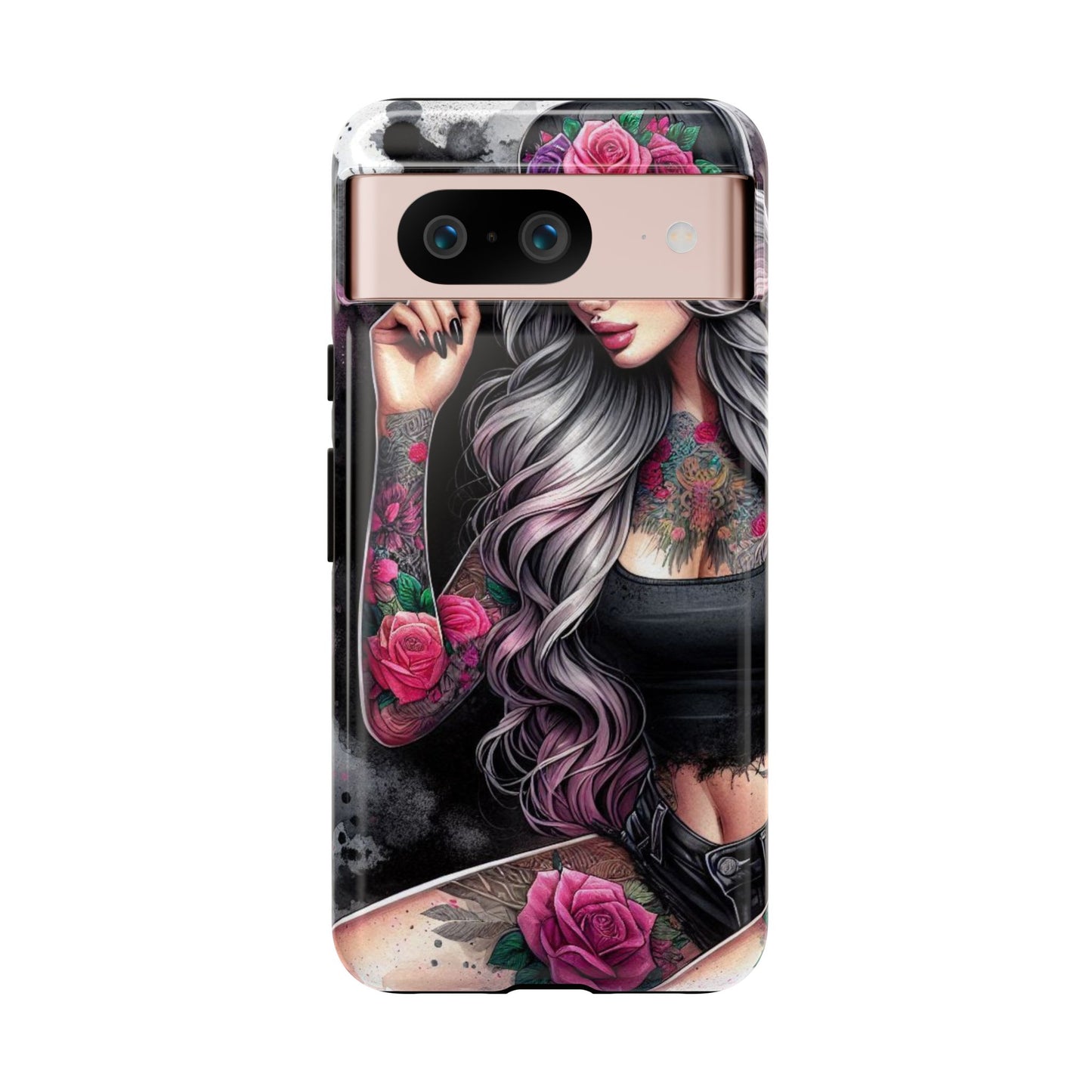 Ink & Roses – Edgy Floral Rebel Mobile Cover