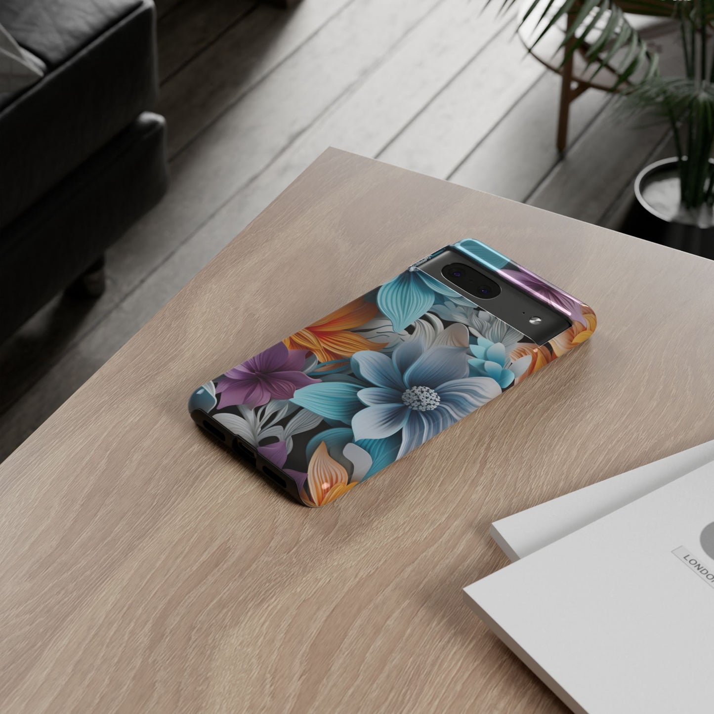 Elegant 3D Floral Bloom Mobile Case – Vivid & Artistic