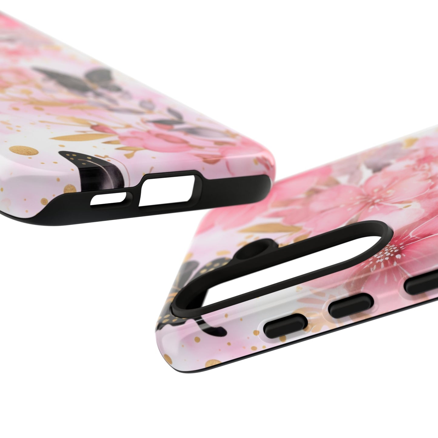 Pink Blossom & Gold Butterfly Mobile Case