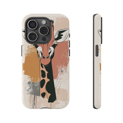 Tall & Graceful: Giraffe Splatter Art Phone Case for iPhone, Samsung & Pixel