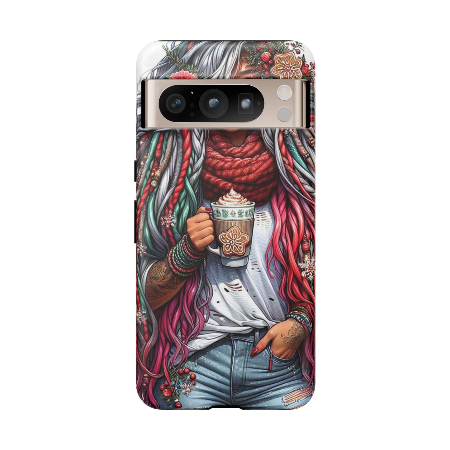 Boho Winter Queen – Cozy Dreads & Holiday Vibes Mobile Cover