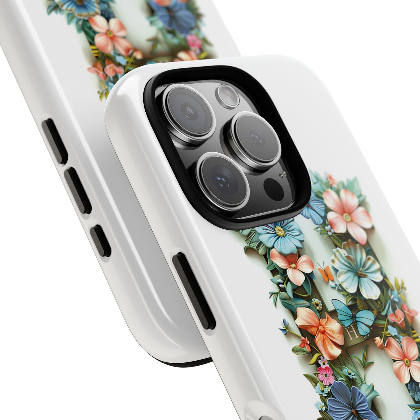 Floral Letter H Phone Case – Personalized Aesthetic Cover for iPhone, Samsung & Google Pixel
