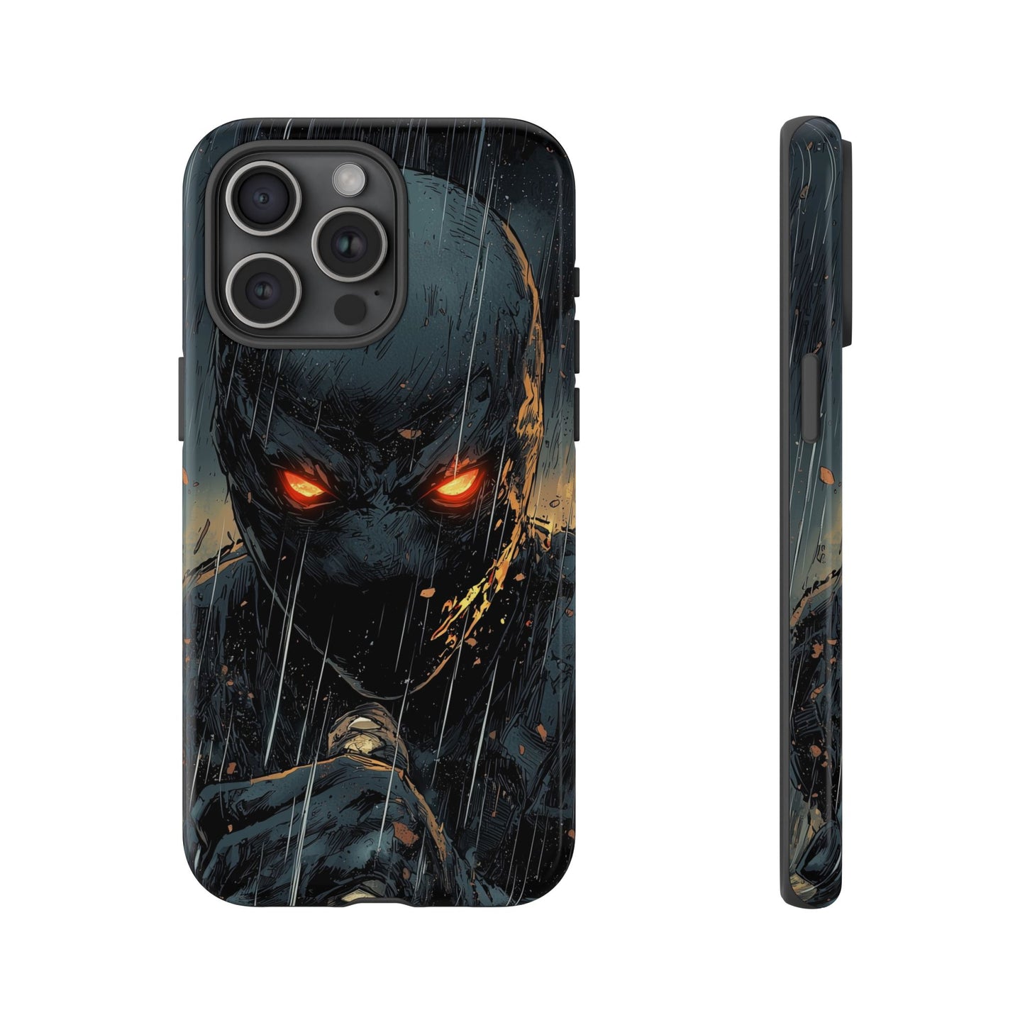 Shadowblade Vengeance | Dark Comic Assassin in the Rain Phone Case for iPhone, Samsung & Pixel