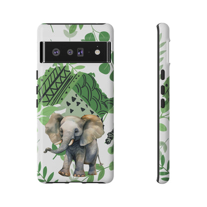 Playful Baby Elephant Mobile Cover – Tropical Boho Art
