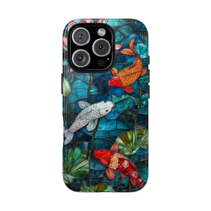 Lotus Serenity" – Koi Pond Stained Glass Case or iPhone, Samsung & Pixel