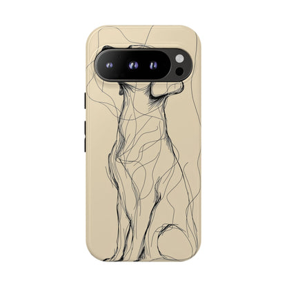 Loyal Lines: Abstract Dog Sketch Phone Case for iPhone, Samsung & Pixel