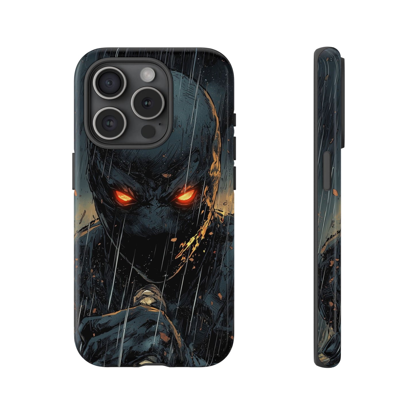 Shadowblade Vengeance | Dark Comic Assassin in the Rain Phone Case for iPhone, Samsung & Pixel