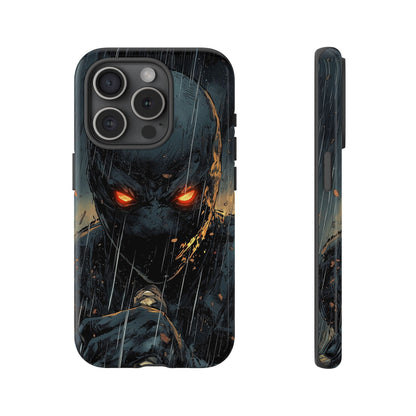 Shadowblade Vengeance | Dark Comic Assassin in the Rain Phone Case for iPhone, Samsung & Pixel