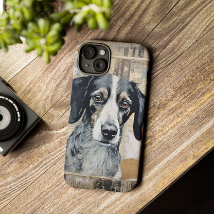 Rustic Dog Portrait – Vintage Collage Style