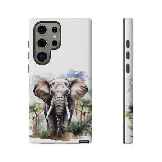 Majestic Watercolor Elephant Mobile Cover – Artistic Wildlife Design