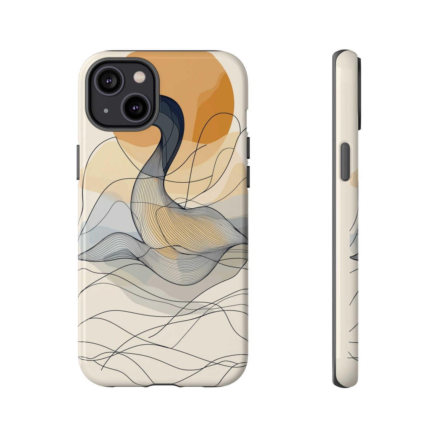 Serenity in Motion: The Abstract Swan Phone Case for iPhone, Samsung & Pixel