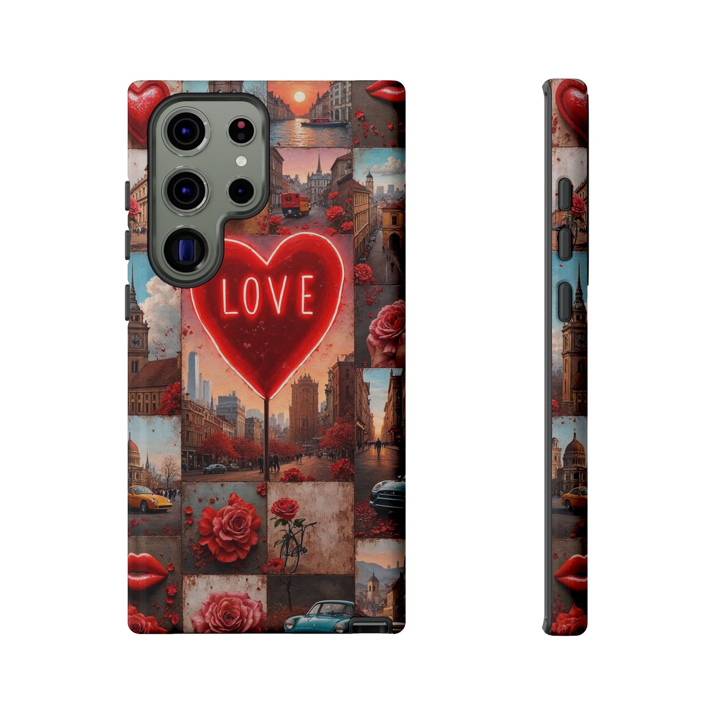 Neon Love Heart & Rose Phone Case