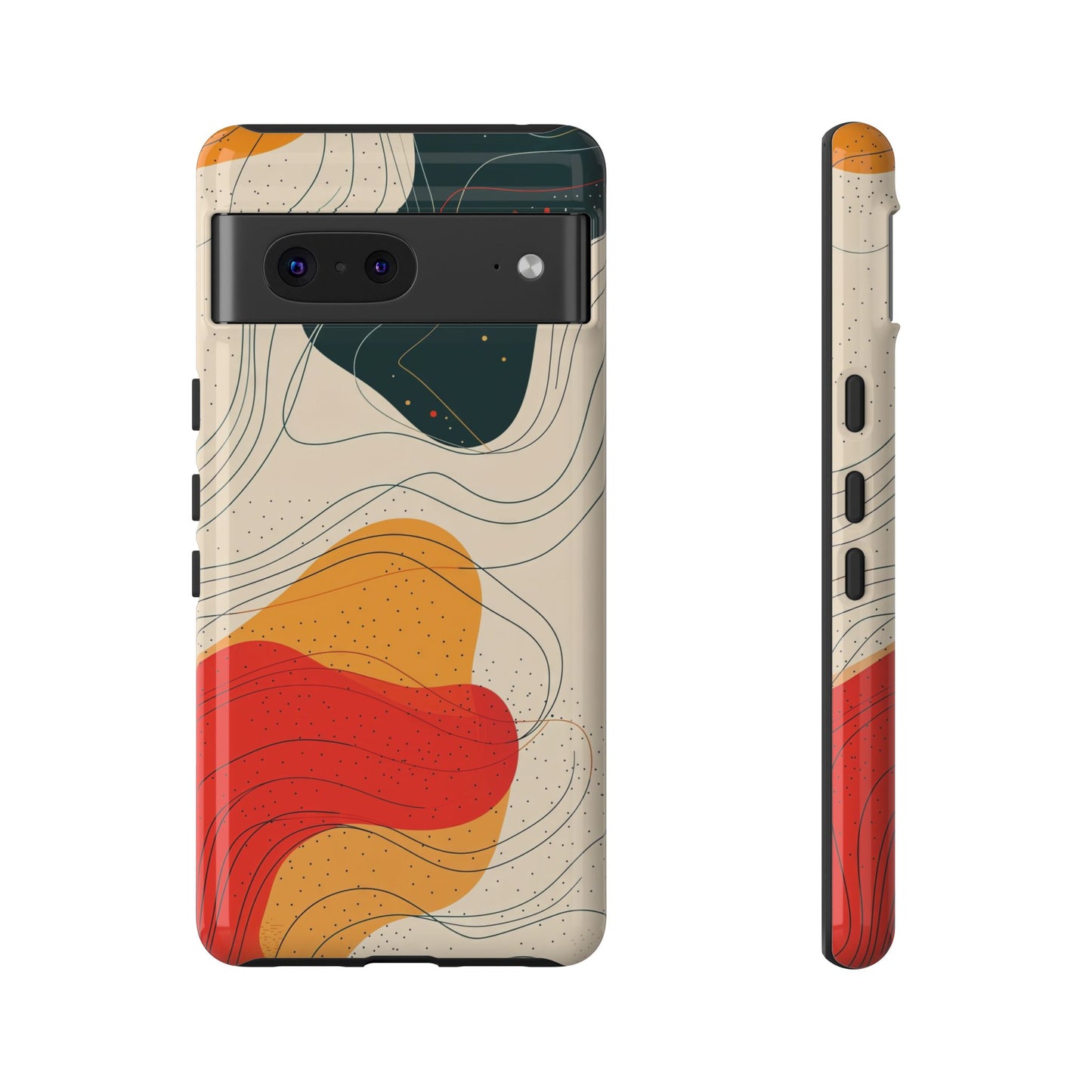 Wavy Vibes Abstract Phone Case – Bold Retro Design for iPhone, Samsung & Pixel