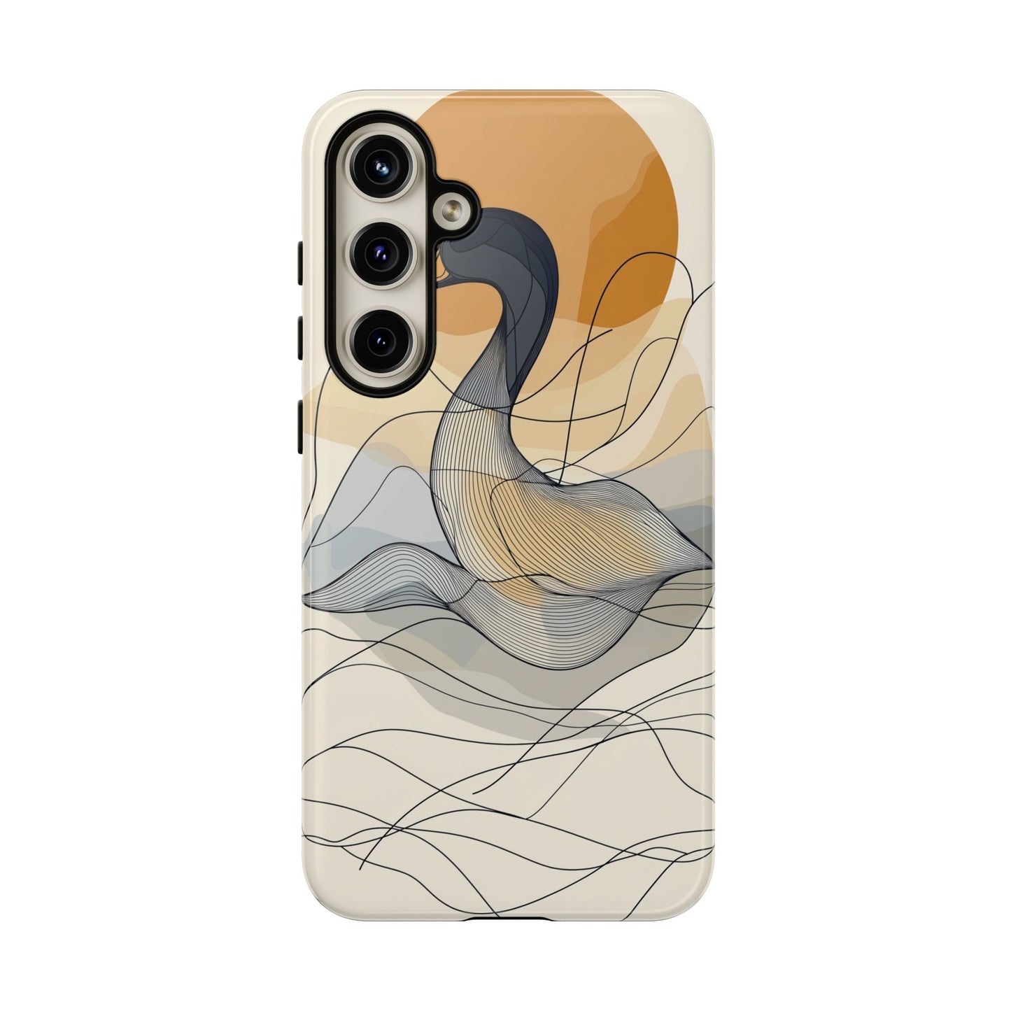 Serenity in Motion: The Abstract Swan Phone Case for iPhone, Samsung & Pixel