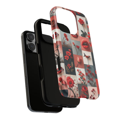 Red Flowers & Lips Collage Phone Case