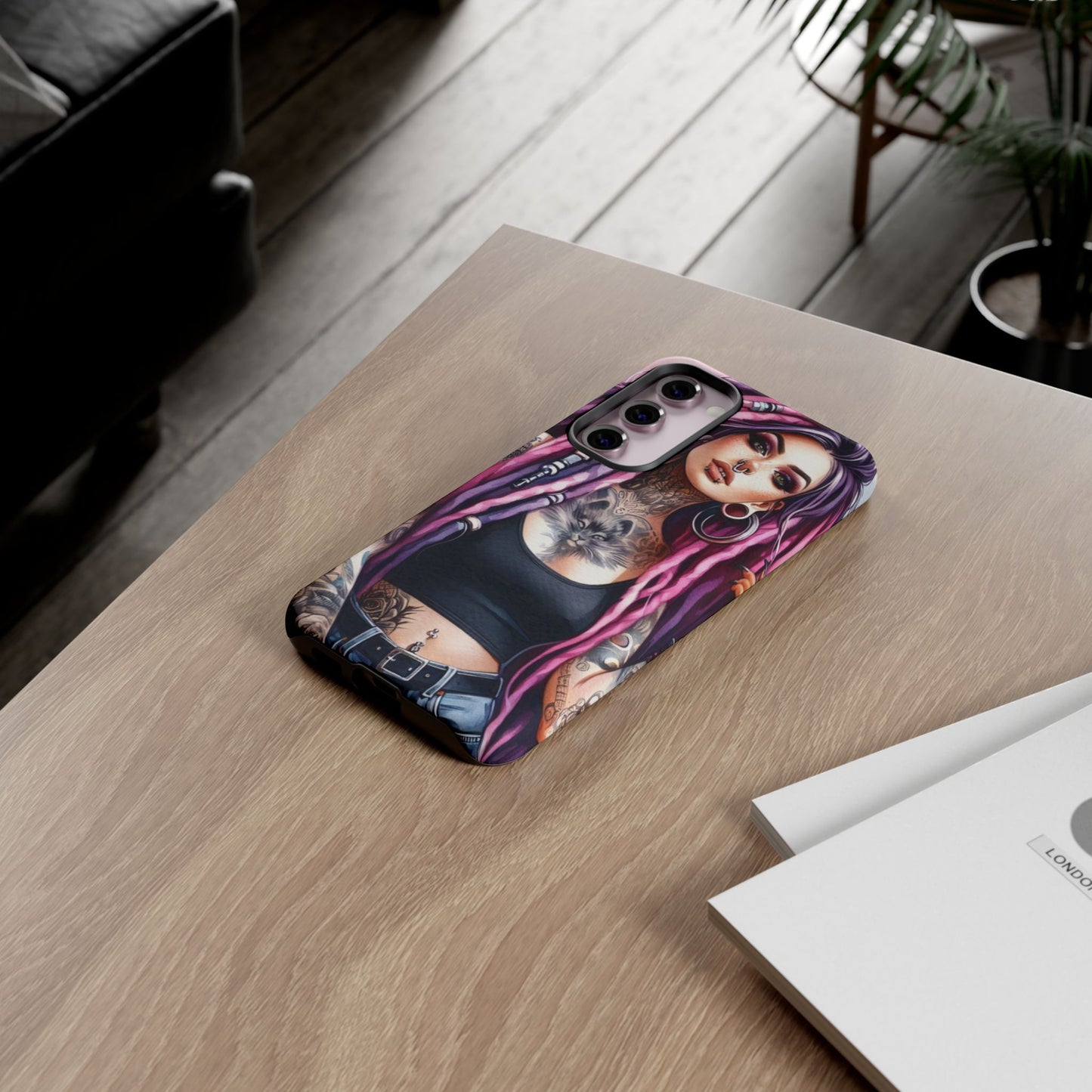 Tattooed Rebel – Gothic Cat Spirit Mobile Cover