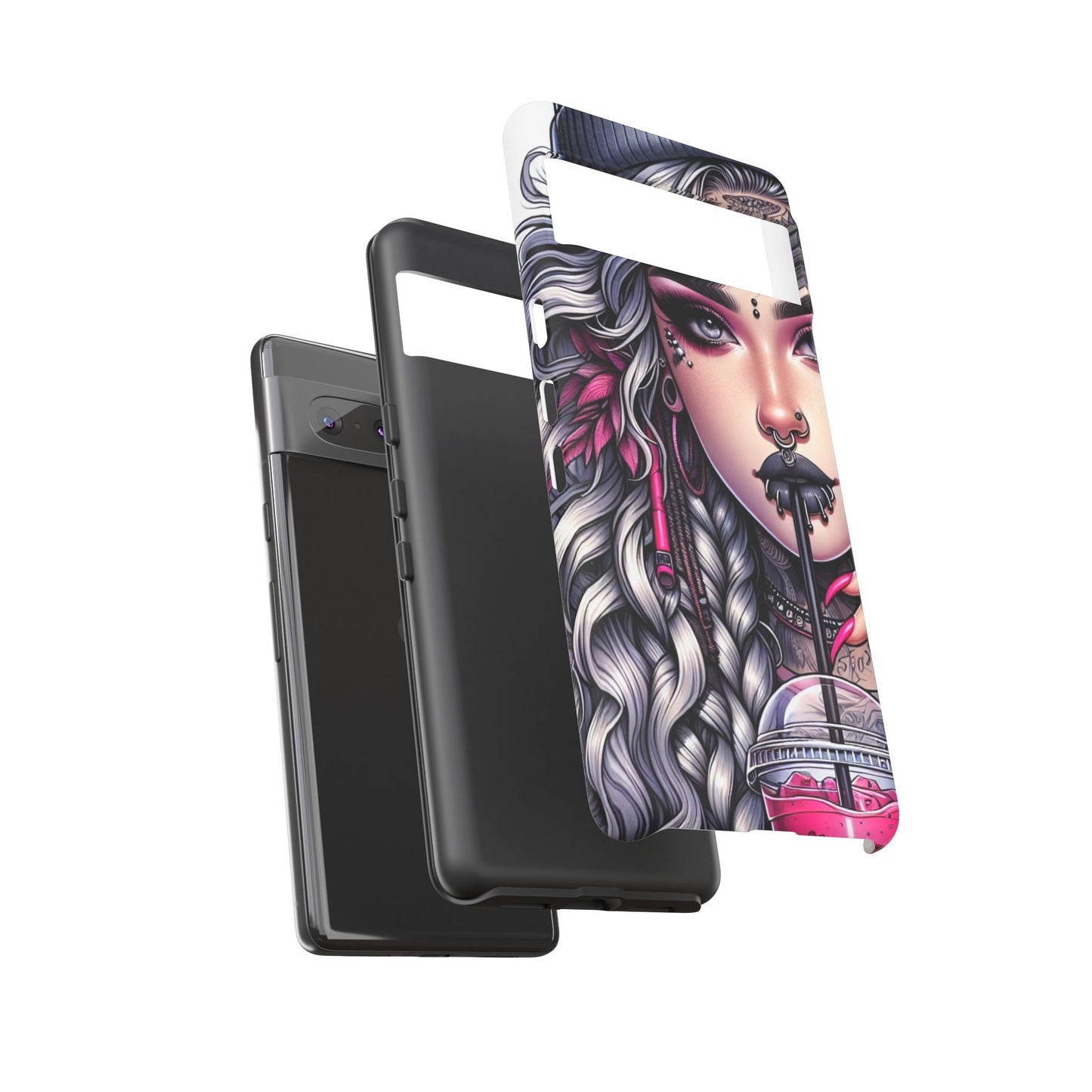 Icy Rebel – Silver Dreads & Edgy Street Chic Mobile Cover