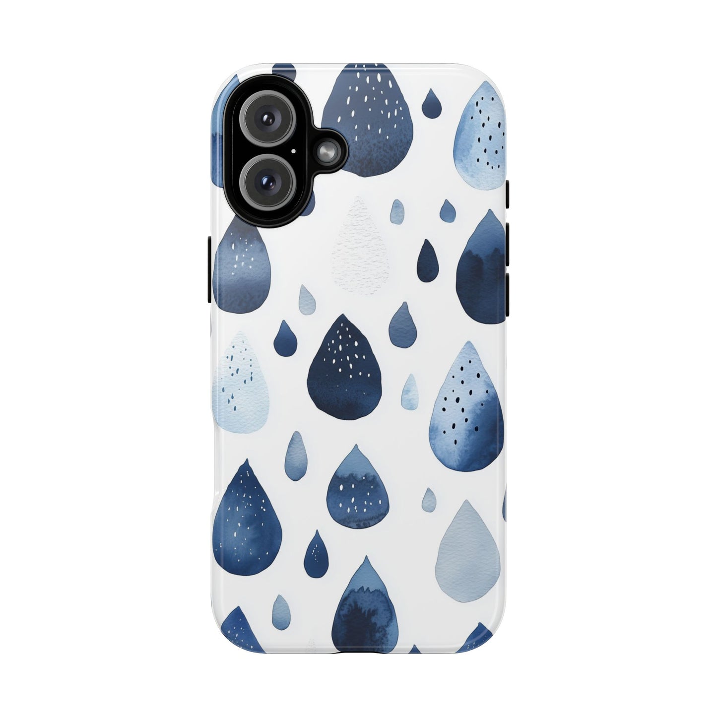 Indigo Rain Drops Watercolor Phone Case for iPhone, google Pixel & Samsung