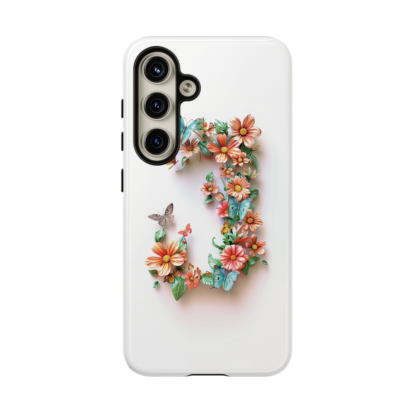 Floral Letter J Phone Case – Personalized Aesthetic Cover for iPhone, Samsung & Google Pixel