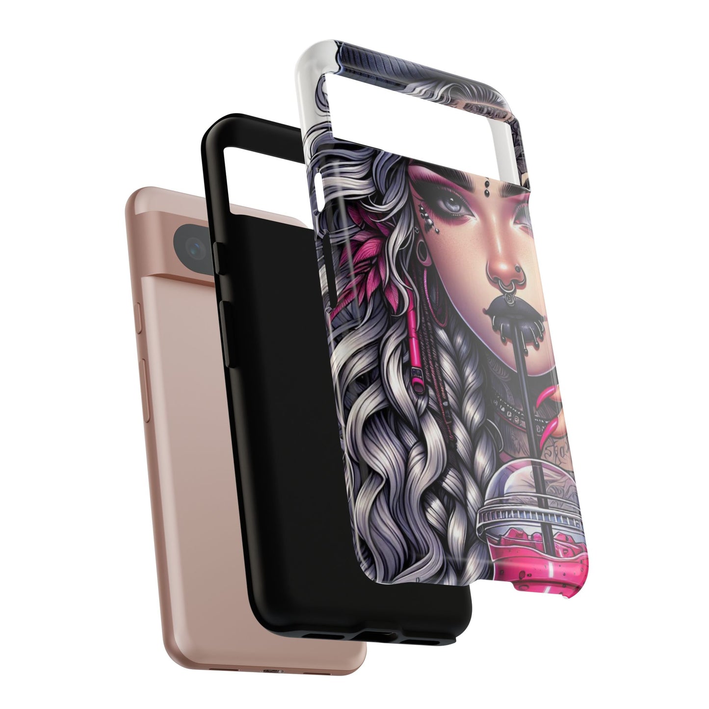 Icy Rebel – Silver Dreads & Edgy Street Chic Mobile Cover