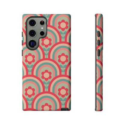 Retro Floral Rainbow Phone Case – Vintage Aesthetic for iPhone, Samsung & Google Pixel